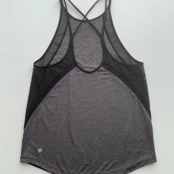 Lululemon Run Off Route Sheer Tank Top Racerback Crisscross Strappy Back Black 8 - Picture 5 of 15